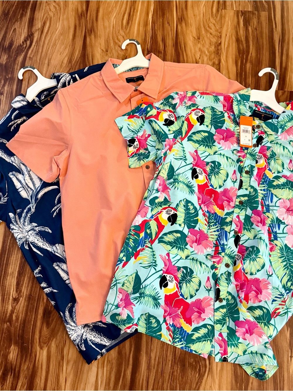 Margaritaville Button Down Short Sleeve Shirt Bundle - set of 3 shirts in size M